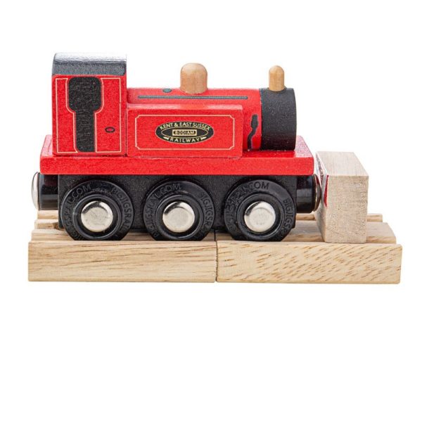 Дървен червен локомотив Териер Bigjigs Rail BJT489 1