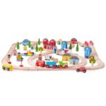 Дървено влакче с релси Bigjigs Rail - Град и село BJT015 1