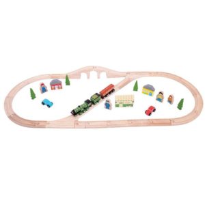 Дървено влакче с релси Bigjigs Rail - Летящия Шотландец BJT026 1