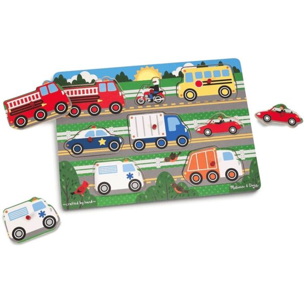 Детски дървен пъзел с дръжки Превозни средства Melissa & Doug 19051 (1)