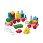 Дървено цветно влакче за подреждане Melissa & Doug MT40544