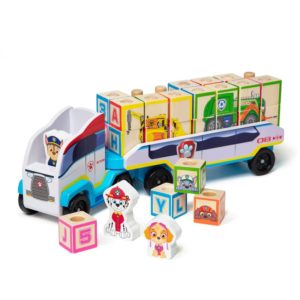 Дървен камион с кубчета с азбуката Пес Патрул Melissa & Doug